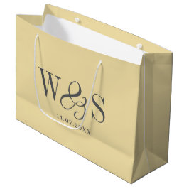 Elegantes Buttergelb Anfangsbuchstabe Hochzeitspaa Große Geschenktüte