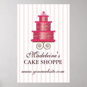 Elegantes Cake Custom Bakery Business Poster