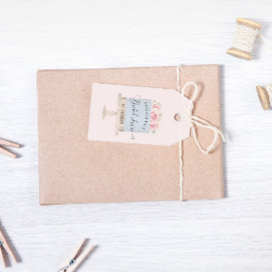 Elegantes Cake Pastel Script Schriftart Brautparty Geschenkanhänger