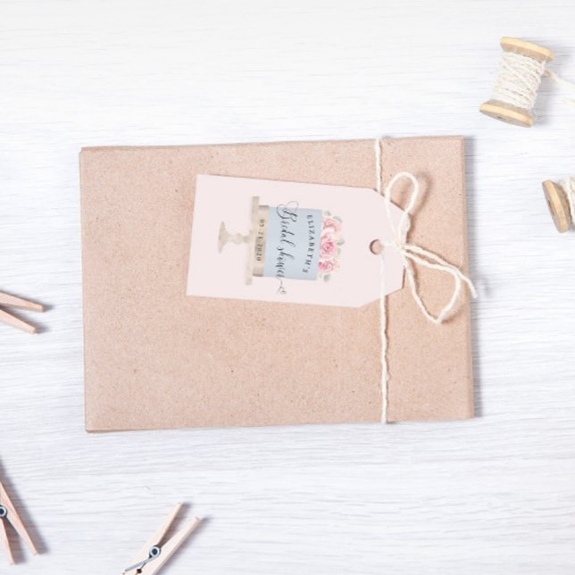 Elegantes Cake Pastel Script Schriftart Brautparty Geschenkanhänger (Von Creator hochgeladen)