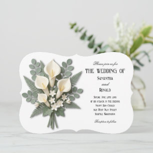 Elegantes Calla-Lilien-Brautstrauß-Hochzeit Einladung
