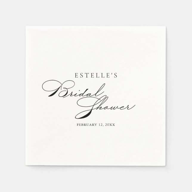 Elegantes Calligrafy Brautparty Napkins Serviette (Vorderseite)