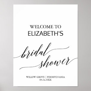 Elegantes Calligrafy Brautparty Willkommen Poster
