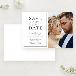 Elegantes Calligrafy Foto Formal Wedding Save The Date