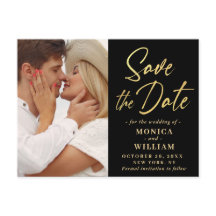 Elegantes Calligrafy Foto Hochzeit Speichern Sie d