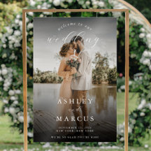 Elegantes Calligrafy Foto Wedding Willkommen