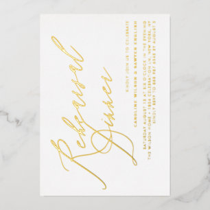 Elegantes Calligrafy Gold Foil Probe Abendessen Folieneinladung