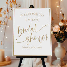 Elegantes Calligrafy Gold & White Brautparty