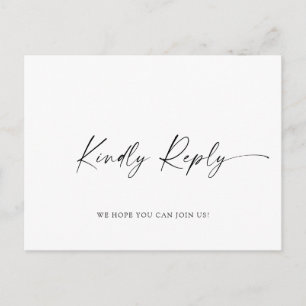 Elegantes Calligrafy Menü Wahl Hochzeitsfeier RSVP Postkarte