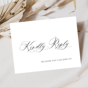 Elegantes Calligrafy Menü Wahl Hochzeitsfeier RSVP Postkarte