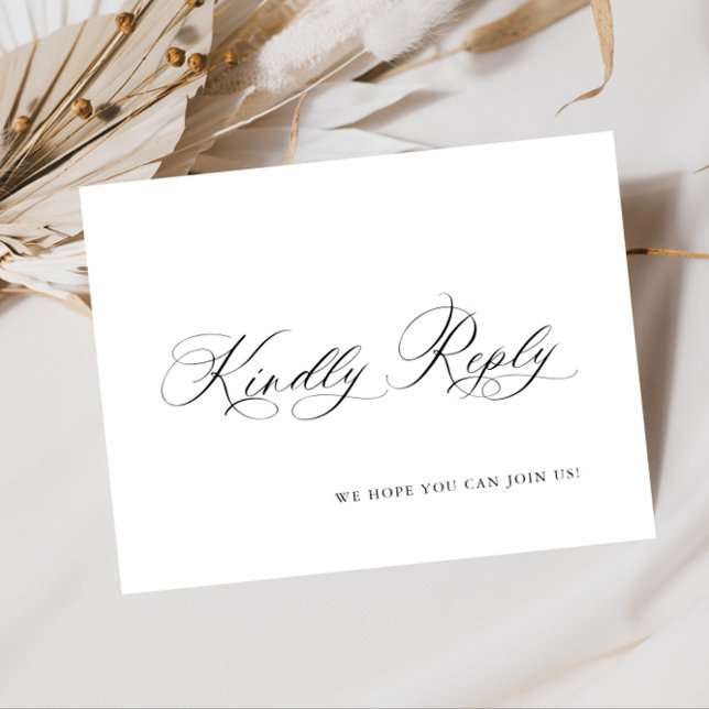 Elegantes Calligrafy Menü Wahl Hochzeitsfeier RSVP Postkarte (Von Creator hochgeladen)