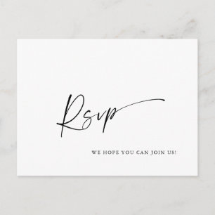 Elegantes Calligrafy Menü Wahl Hochzeitsfeier RSVP Postkarte