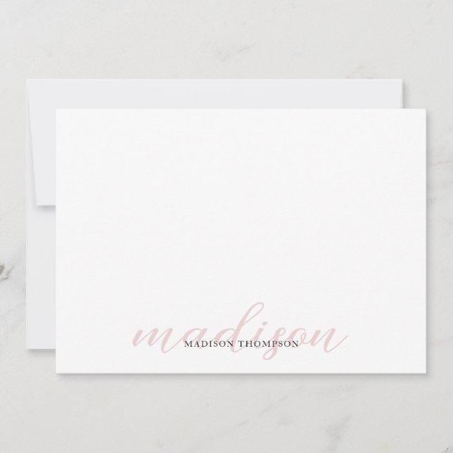 Elegantes Calligrafy Script Girly Light Pale Mitteilungskarte (Vorderseite)