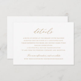 Elegantes Calligrafy Script Gold Wedding Details Einladung