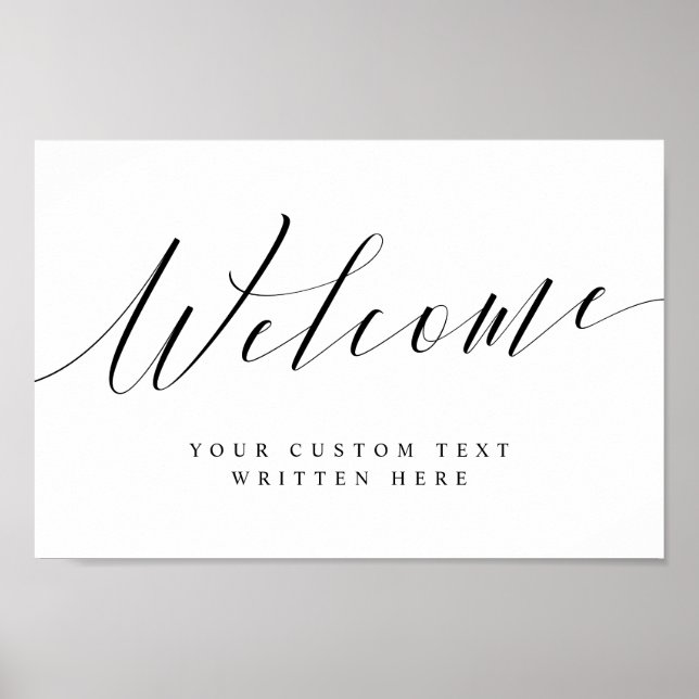 Elegantes Calligrafy Script jedes Event Begrüßungs Poster (Vorne)