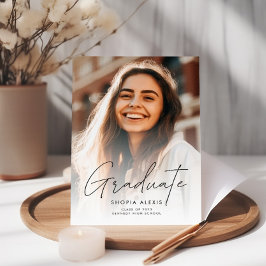 Elegantes Calligrafy Script Zwei-Foto-Abschluss Einladung