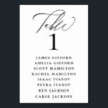 Elegantes Calligrafy Seating Chart Tischnummer<br><div class="desc">Eleganter Kalligraphie-"Tisch",  mit Gästennamen aufgelistet und Tischnummer,  Hochzeitssitzkarte Tischnummer.</div>
