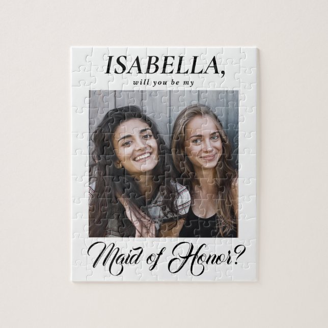 Elegantes Calligrafy Trauzeugin Vorschlag Foto Puzzle (Vertikal)