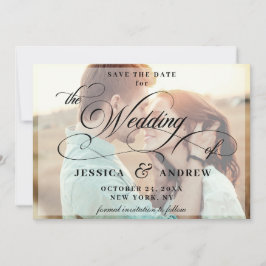 Elegantes Calligrafy Wedding FOTO Save the Date