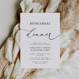 Elegantes Calligrafy Wedding Probe Dinner Einladung