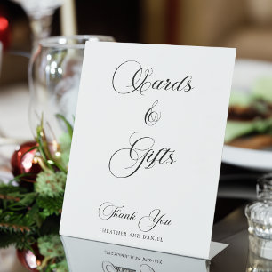 Elegantes Calligrafy Wedding Table Sign Sockelschild