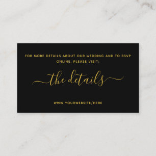 Elegantes Calligrafy Wedding Website Enclosure Car Begleitkarte