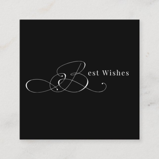 Elegantes Calligraphie-Design "Beste Wünsche" Begleitkarte (Vorderseite)