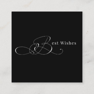 Elegantes Calligraphie-Design "Beste Wünsche" Begleitkarte