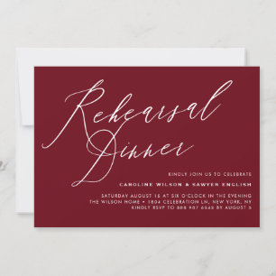 Elegantes Calligraphy Burgundy Probe Dinner Einladung