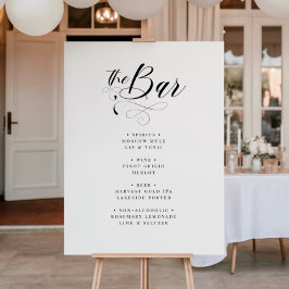 Elegantes Calligraphy Classic Wedding Bar Menu