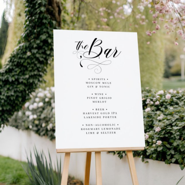 Elegantes Calligraphy Classic Wedding Bar Menu Poster (Von Creator hochgeladen)
