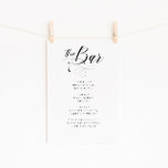 Elegantes Calligraphy Classic Wedding Bar Menu Poster<br><div class="desc">Elegantes Calligraphy Classic Wedding Bar Menu</div>