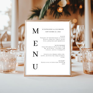 Elegantes Calligraphy Classic Wedding Bar Menu Poster
