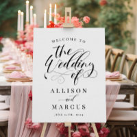 Elegantes Calligraphy Classic Wedding Welcome Sign