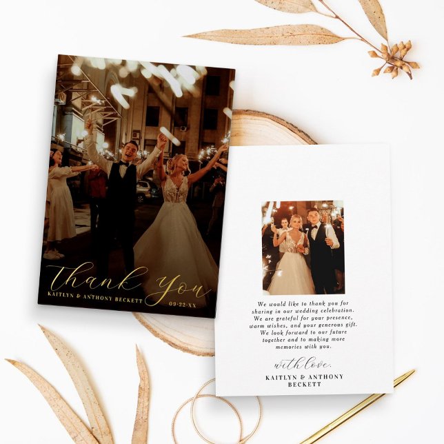Elegantes Calligraphy Custom Wedding Foto Vielen D Folieneinladung (Von Creator hochgeladen)