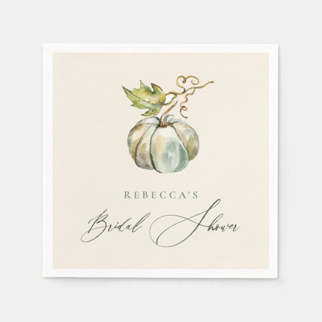 Elegantes Calligraphy Fall Pumpkin-Brautparty Serviette (Vorderseite)