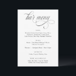 Elegantes Calligraphy Luxury Wedding Bar Menu Menükarte<br><div class="desc">Luxuriöse Hochzeitsmenü: Dieses elegante kalligraphische Hochzeitsempfang-Bar eignet sich hervorragend für eine Hochzeitsfeier. Alle passenden Produkte finden Sie unten.</div>