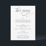 Elegantes Calligraphy Luxury Wedding Bar Menu Menükarte<br><div class="desc">Luxuriöse Hochzeitsmenü: Dieses elegante kalligraphische Hochzeitsempfang-Bar eignet sich hervorragend für eine Hochzeitsfeier. Alle passenden Produkte finden Sie unten.</div>