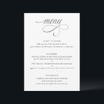 Elegantes Calligraphy Luxury Wedding Menu Menükarte<br><div class="desc">Luxuriöses Hochzeitsmenü: Dieses elegante kalligraphische Hochzeitsmenü eignet sich perfekt für eine elegante Hochzeit. Alle passenden Produkte finden Sie unten.</div>