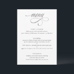 Elegantes Calligraphy Luxury Wedding Menu Menükarte<br><div class="desc">Luxuriöses Hochzeitsmenü: Dieses elegante kalligraphische Hochzeitsmenü eignet sich perfekt für eine elegante Hochzeit. Alle passenden Produkte finden Sie unten.</div>