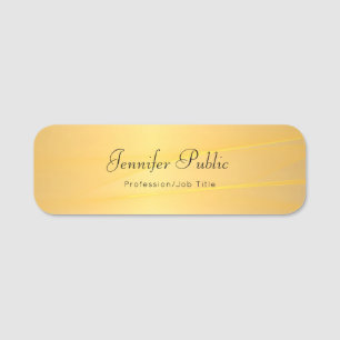 Elegantes Calligraphy Script Glamour Gold Template Namensschild
