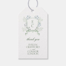 Elegantes Calligraphy Script Wappen Hochzeit Geschenkanhänger