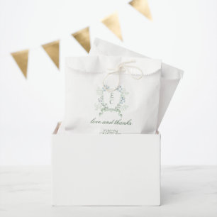 Elegantes Calligraphy Script Wappen Hochzeit Geschenktütchen