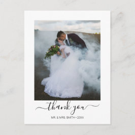 Elegantes Calligraphy Script Wedding Foto Vielen D Postkarte
