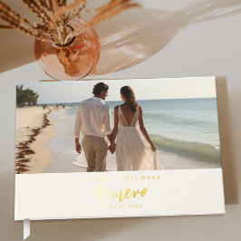 Elegantes Calligraphy Wedding Foto Gästebuch