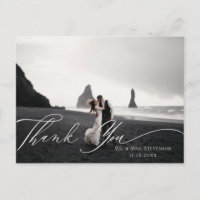 Elegantes Calligraphy Wedding Foto Vielen Dank