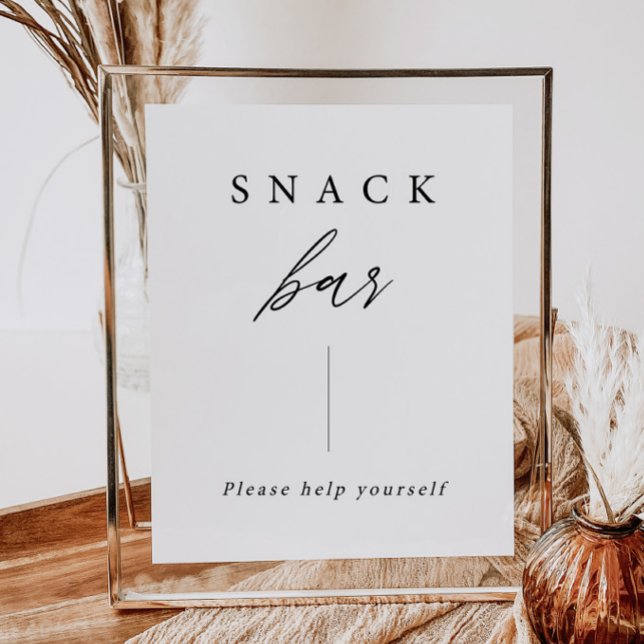 Elegantes Calligraphy Wedding Snack Bar Sign Poste Poster (Von Creator hochgeladen)