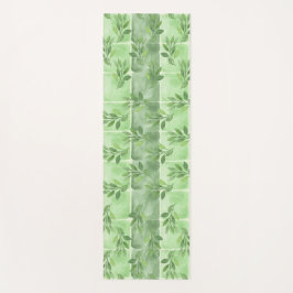 Elegantes Calming Green Leaf Wasserfarbenübung Yogamatte
