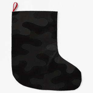 Elegantes Camo Deep Black Dunkle Charcoal-Töne Mod Großer Weihnachtsstrumpf