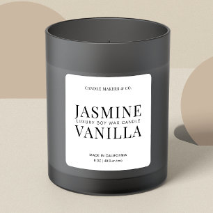 Elegantes Candle Square Label Minimalistisch Schwa Quadratischer Aufkleber